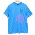 ヘインズ 80s 半袖Tシャツ 木マルチプリント ライトブルー L | 古着