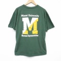 90s 半袖Tシャツ マイアミカレッジ グリーン XL | 古着