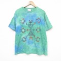 90s 半袖Tシャツ ネイティブ柄 グリーン XL | 古着