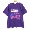 XL★古着 スポルティング 半袖 ビンテージ Tシャツ メンズ 90年代 90s フィットネス 大きいサイズ コットン クルーネック USA製 紫 26may21