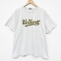 XL★古着 半袖 ビンテージ Tシャツ メンズ 90年代 90s ビッグロゴ 大きいサイズ クルーネック グレー 霜降り【spe】 26may21