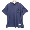 ラッセル 90s 半袖Tシャツ 胸ポケット付き ネイビー XL | 古着