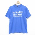 フルーツオブザルーム 90s 半袖Tシャツ メッセージ ブルー L | 古着