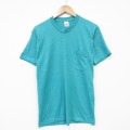 80s 半袖Tシャツ 胸ポケット付き ライトブルー M | 古着