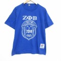 90s 半袖Tシャツ ギリシャ文字 ブルー L | 古着