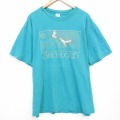 90s 半袖Tシャツ 鳥 グリーン XL | 古着