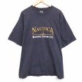 ノーティカ 90s 半袖Tシャツ ビッグロゴ ネイビー XL | 古着