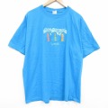 00s 半袖Tシャツ ヤシの木 ライトブルー メンズXL相当 | 古着