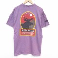 90s 半袖Tシャツ レッドブラックビール フェード パープル L | 古着