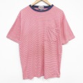 90s 半袖Tシャツ ボーダー レッド XL | 古着