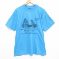 フルーツオブザルーム 90s 半袖Tシャツ ミーティングハウス ライトブルー メンズXL相当 | 古着