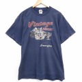 フルーツオブザルーム 00s 半袖Tシャツ オオカミ ネイビー メンズXL相当 | 古着