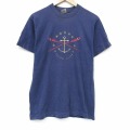 フルーツオブザルーム 90s 半袖Tシャツ イカリ刺繍 ネイビー M | 古着