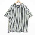 リーバイス 00s 半袖Tシャツ ワンポイントロゴ ネイビーストライプ メンズXL相当 | 古着