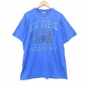フルーツオブザルーム 90s 半袖Tシャツ ミリタリーエアフォース ブルー メンズXL相当 | 古着