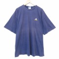 アディダス 90s 半袖Tシャツ ワンポイントロゴ ネイビー メンズXL相当 | 古着