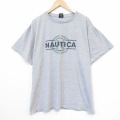 ノーティカ 00s 半袖Tシャツ ビッグロゴ グレー メンズXL相当 | 古着