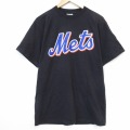 マジェスティック 00s 半袖Tシャツ ニューヨークメッツペドロマルティネスプリント ブラック メンズL相当 | 古着