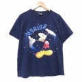 ディズニー 00s 半袖Tシャツ ミッキー ネイビー L | 古着