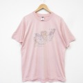 90s 半袖Tシャツ クマ ピンク メンズL相当 | 古着