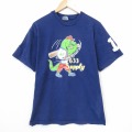ヘインズ 90s 半袖Tシャツ ワニ ネイビー メンズL相当 | 古着
