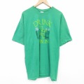 00s 半袖Tシャツ ドリンク グリーン メンズXL相当 | 古着