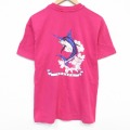 ヘインズ 90s 半袖Tシャツ 魚 ピンク メンズM相当 | 古着