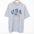 00s 半袖Tシャツ USAロゴ グレー メンズXL相当 | 古着