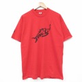 フルーツオブザルーム 90s 半袖Tシャツ 魚 レッド メンズXL相当 | 古着