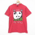 ヘインズ 00s 半袖Tシャツ パンダ レッド メンズM相当 | 古着