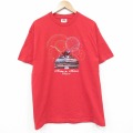 ディズニー 00s 半袖Tシャツ ミッキー ミニー レッド メンズL相当 | 古着