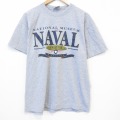 90s 半袖Tシャツ NAVAL 霜降りグレー メンズXL相当 | 古着