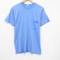 80s 半袖Tシャツ ブルー メンズM相当 | 古着