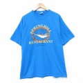 ヘインズ 00s 半袖Tシャツ レストラン ライトブルー メンズL相当 | 古着