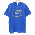 80s 半袖Tシャツ PARISH ブルー メンズL相当 | 古着