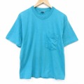 フルーツオブザルーム 90s 半袖Tシャツ 胸ポケット付き ライトブルー メンズL相当 | 古着