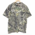 半袖Tシャツ 胸ポケット付き ブラウン迷彩 メンズXL相当 | 古着