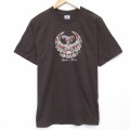 00s 半袖Tシャツ 鳥刺繍 ブラウン メンズM相当 | 古着