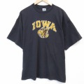 00s 半袖Tシャツ アイオワ ブラック メンズXL相当 | 古着