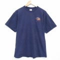 90s 半袖Tシャツ ブーツ ネイビー メンズL相当 | 古着