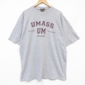 90s 半袖Tシャツ UMASS カレッジ グレー メンズXL相当 | 古着