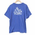 XL★古着 半袖 Tシャツ メンズ 大きいサイズ クルーネック ブルー 26jun17