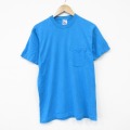 BVD 90s 半袖Tシャツ 胸ポケット付き ライトブルー メンズM相当 | 古着