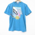90s 半袖Tシャツ 魚 ライトブルー メンズM相当 | 古着