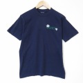 90s 半袖Tシャツ 花 ネイビー メンズM相当 | 古着