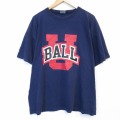 90s 半袖Tシャツ BALL ネイビー メンズXL相当 | 古着