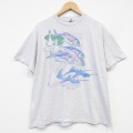 ヘインズ 90s 半袖Tシャツ 魚 グレー メンズL相当 | 古着