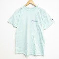 M★古着 チャンピオン Champion 半袖 ビンテージ Tシャツ メンズ 80年代 80s ワンポイントロゴ コットン クルーネック USA製 グリーン 26jun26