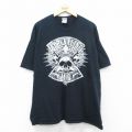 XL★古着 半袖 ビンテージ ロック バンド Tシャツ メンズ 00年代 00s アドレナリンモブ 大きいサイズ コットン クルーネック 黒 ブラック 25aug30 中古