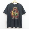 XL★古着 ヘインズ 半袖 ビンテージ ロック バンド Tシャツ メンズ 00年代 00s スレイヤー コットン クルーネック 黒【spe】 26mar30